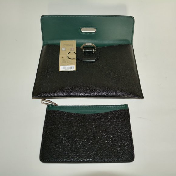 NWT BURBERRY  PATTON D RING LEATHER CLUTCH WITH SMALL WALLET - Picture 7 of 9